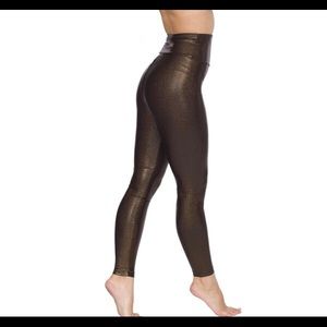 American Apparel Brown Shiny High Waisted Leggings